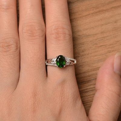 Oval Cut Diopside Engagement Rings - Palmary