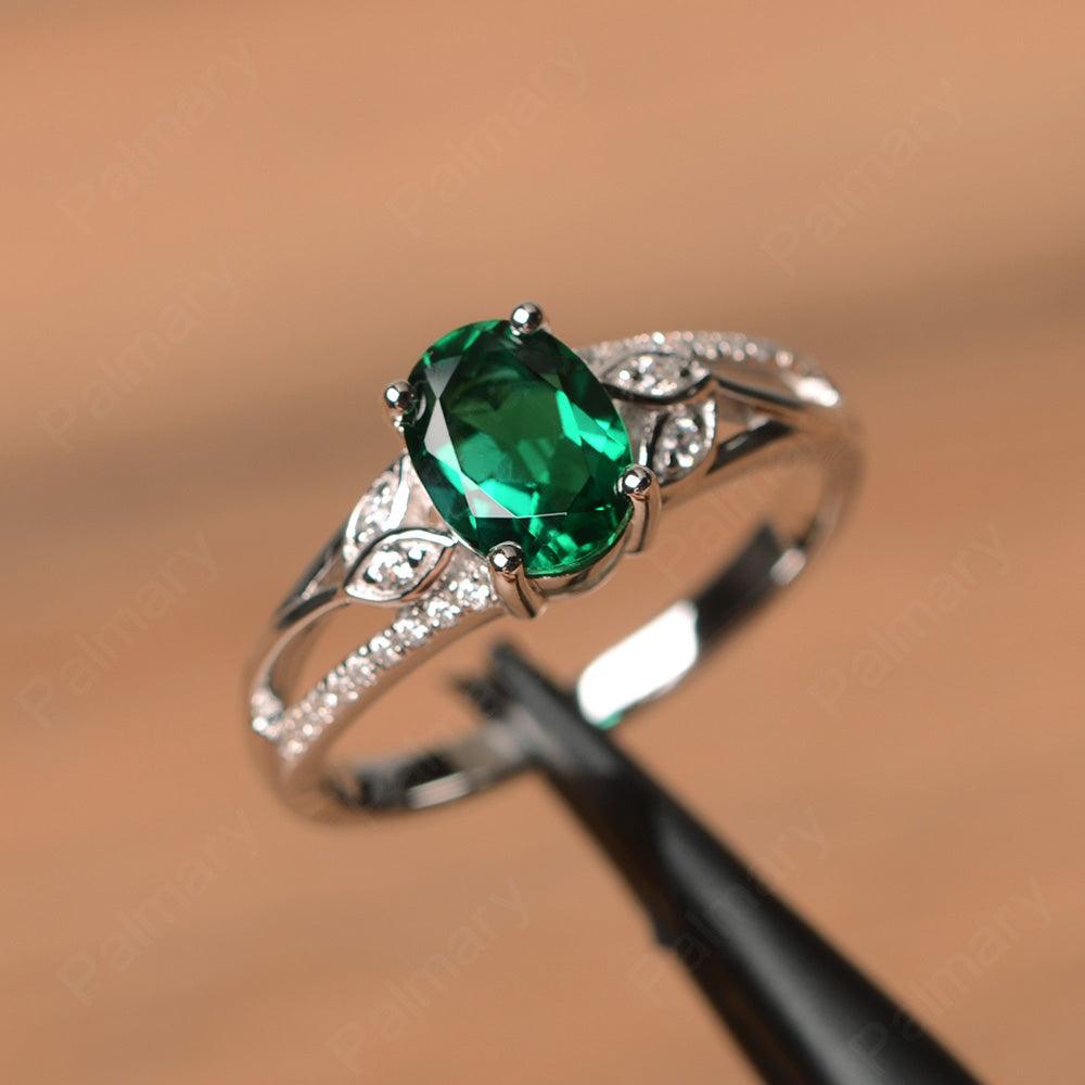Oval Cut Emerald Engagement Rings - Palmary