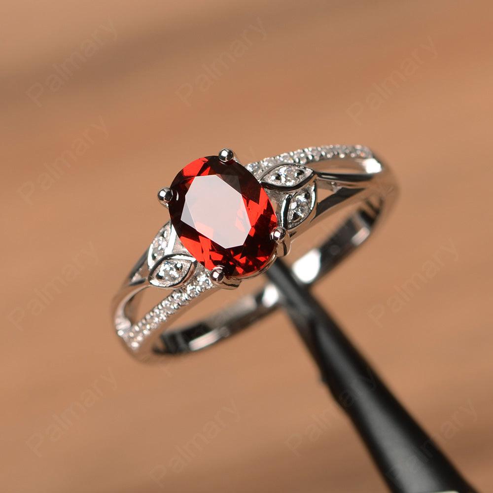 Oval Cut Garnet Engagement Rings - Palmary