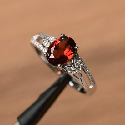 Oval Cut Garnet Engagement Rings - Palmary