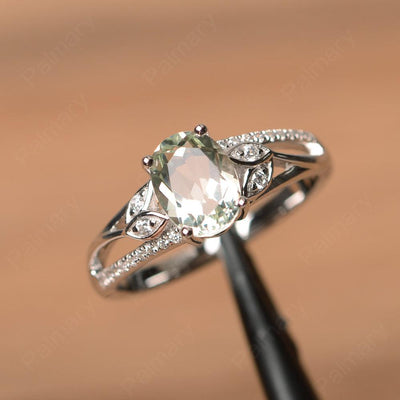 Oval Cut Green Amethyst Engagement Rings - Palmary