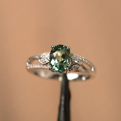 Oval Cut Green Sapphire Engagement Rings - Palmary