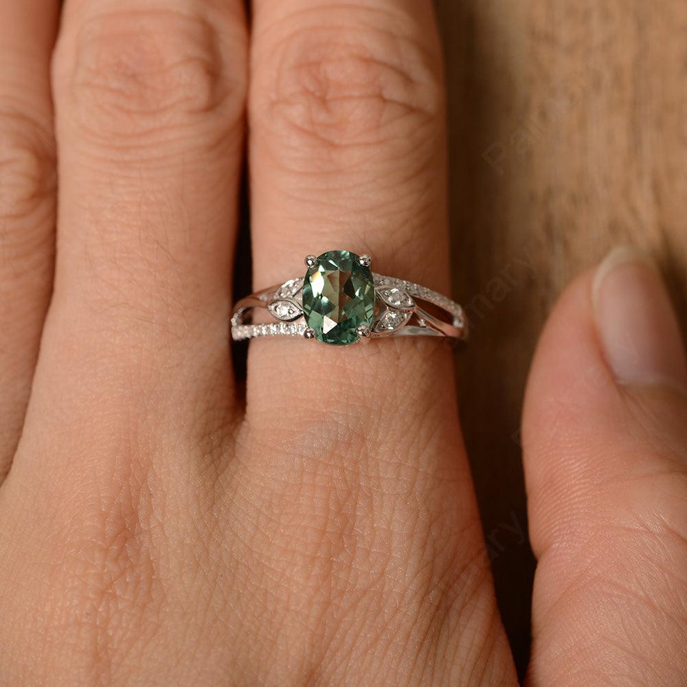 Oval Cut Green Sapphire Engagement Rings - Palmary