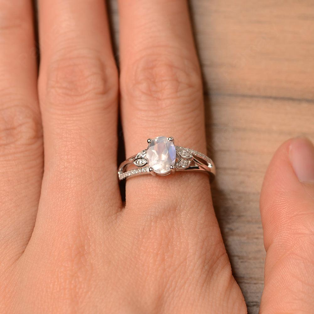 Oval Cut Moonstone Engagement Rings - Palmary