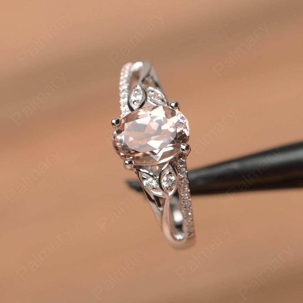 Oval Cut Morganite Engagement Rings - Palmary