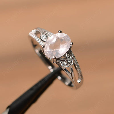 Oval Cut Rose Quartz Engagement Rings - Palmary