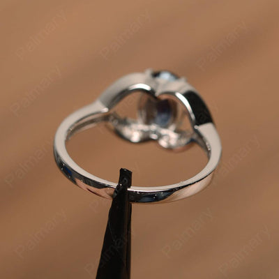Oval Cut Alexandrite Split Wedding Rings - Palmary
