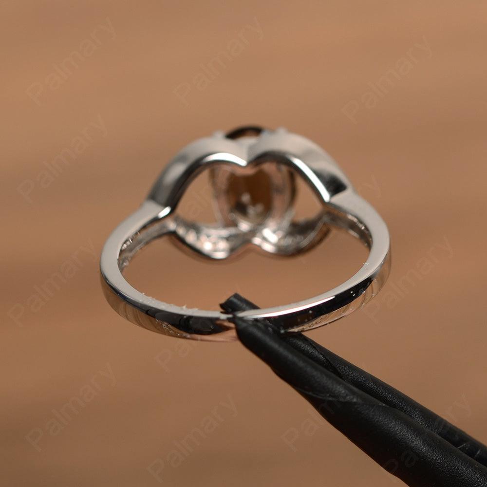 Oval Cut Smoky Quartz  Split Wedding Rings - Palmary