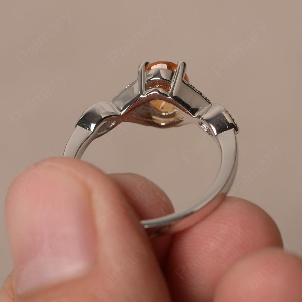 Oval Cut Citrine Ring Sterling Silver - Palmary