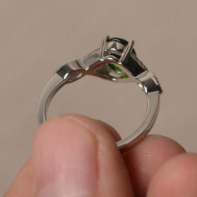 Oval Cut Diopside Ring Sterling Silver - Palmary