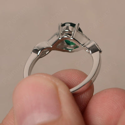 Oval Cut Emerald Ring Sterling Silver - Palmary