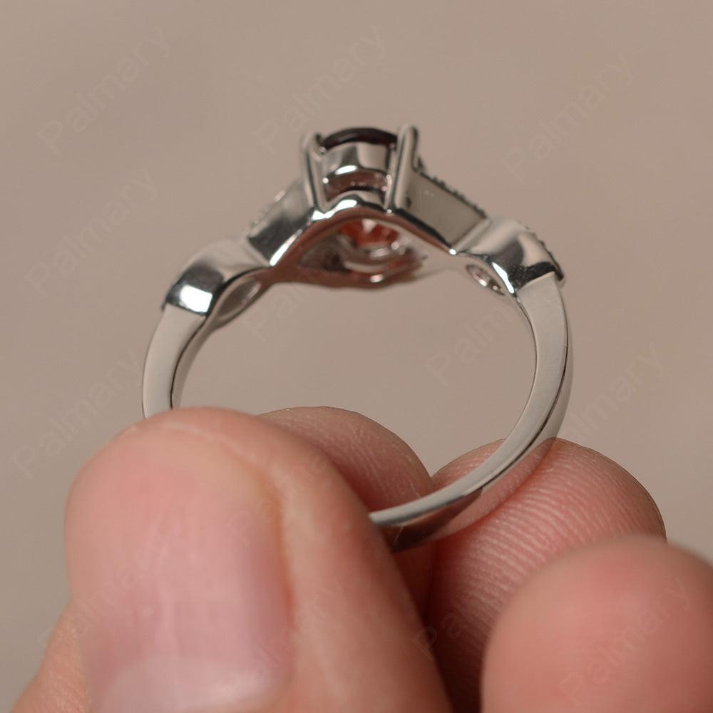 Oval Cut Garnet Ring Sterling Silver - Palmary