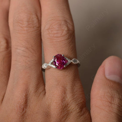 Oval Cut Ruby Ring Sterling Silver - Palmary