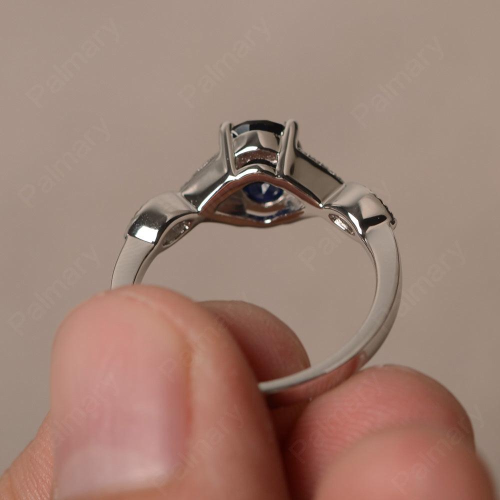 Oval Cut Sapphire Ring Sterling Silver - Palmary