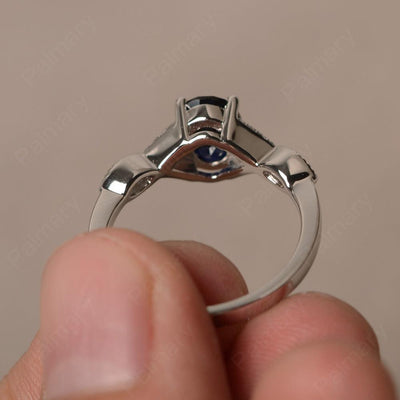 Oval Cut Sapphire Ring Sterling Silver - Palmary