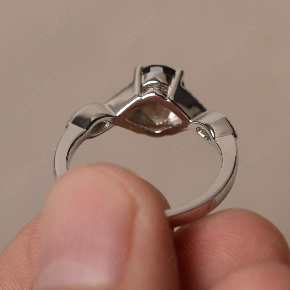 Oval Cut Smoky Quartz  Ring Sterling Silver - Palmary