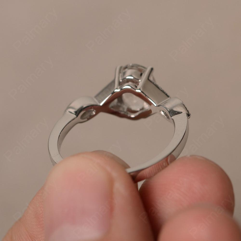 Oval Cut White Topaz Ring Sterling Silver - Palmary