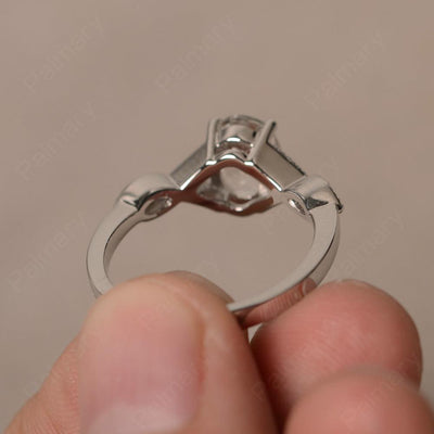 Oval Cut White Topaz Ring Sterling Silver - Palmary