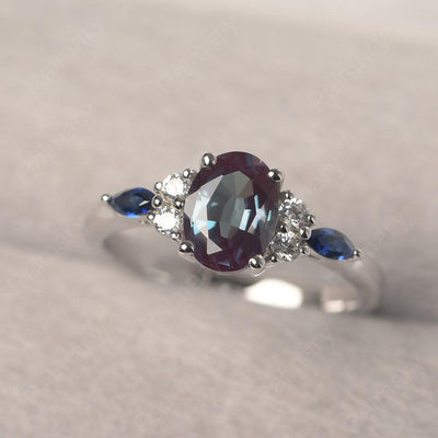 Oval Cut Alexandrite Promise Ring Sterling Silver - Palmary