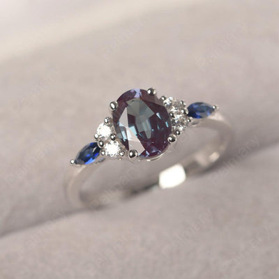 Oval Cut Alexandrite Promise Ring Sterling Silver - Palmary