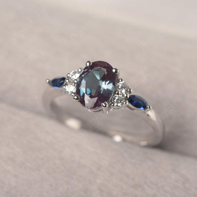 Oval Cut Alexandrite Promise Ring Sterling Silver - Palmary
