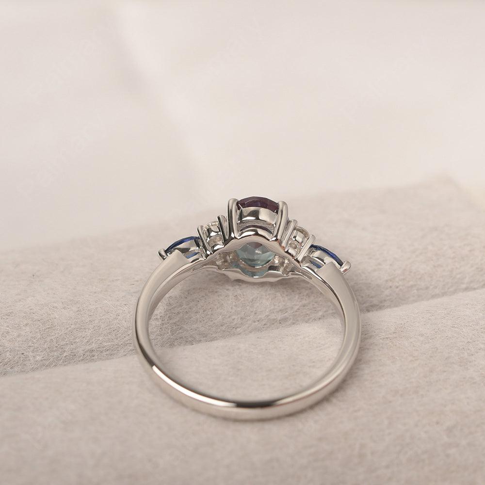 Oval Cut Alexandrite Promise Ring Sterling Silver - Palmary