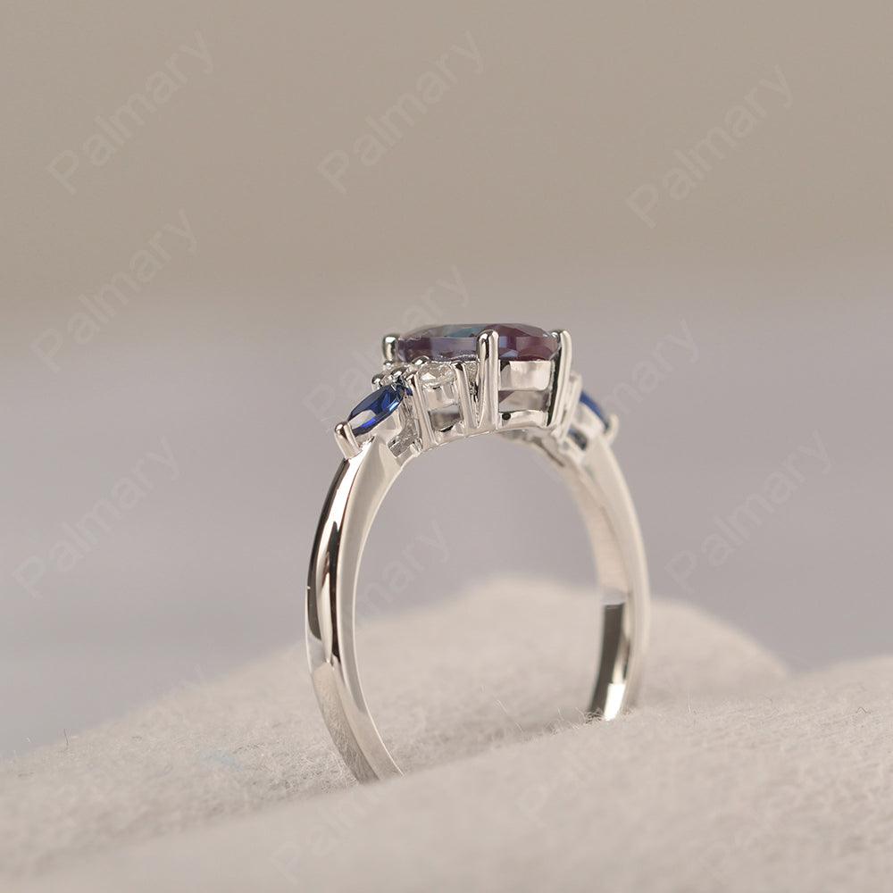 Oval Cut Alexandrite Promise Ring Sterling Silver - Palmary