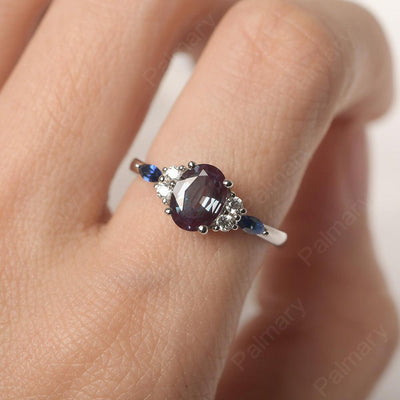 Oval Cut Alexandrite Promise Ring Sterling Silver - Palmary