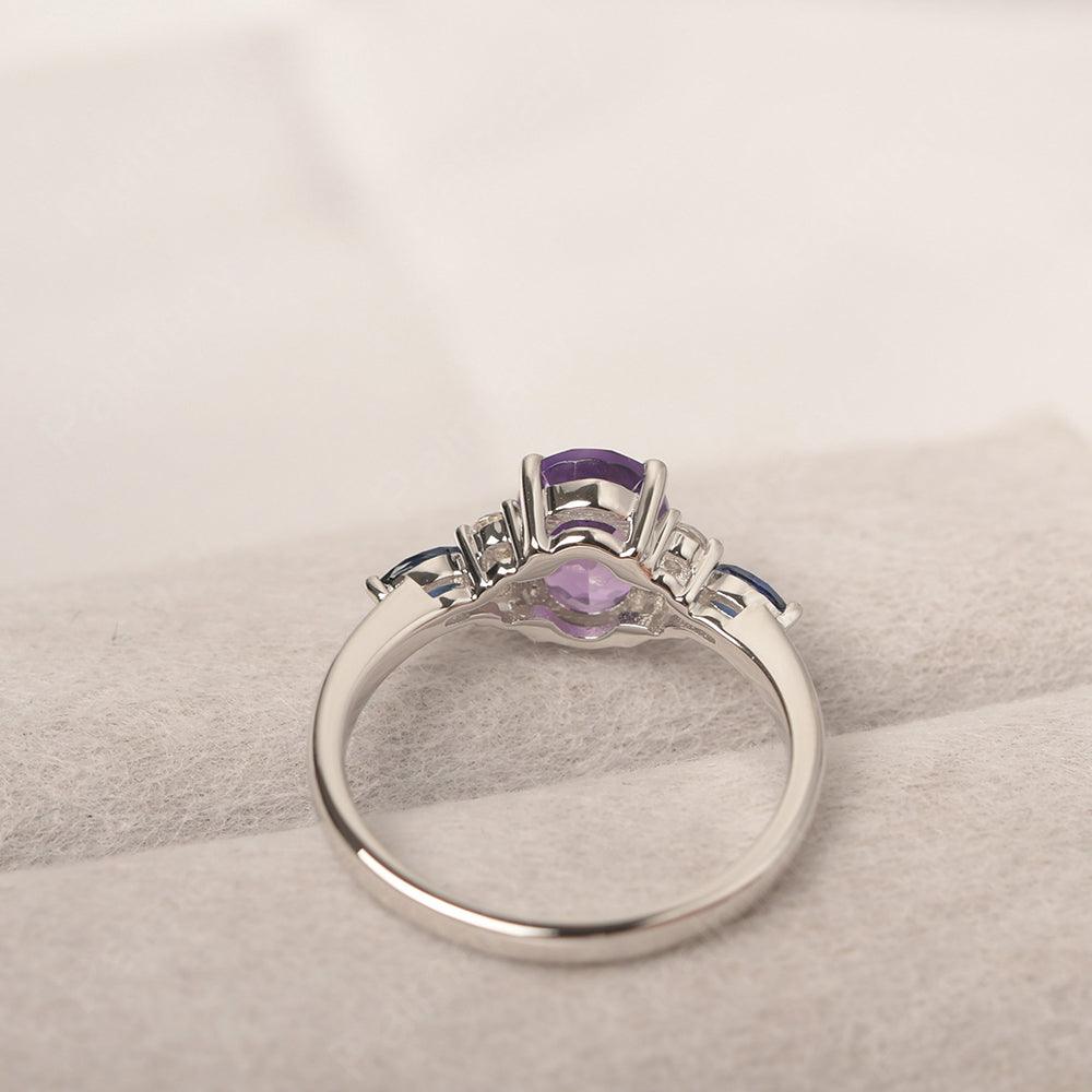 Oval Cut Amethyst Promise Ring Sterling Silver - Palmary