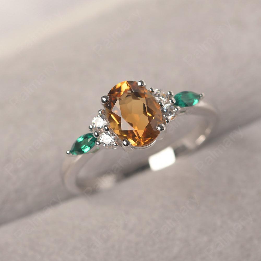 Oval Cut Citrine Promise Ring Sterling Silver - Palmary