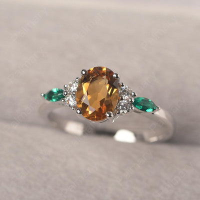 Oval Cut Citrine Promise Ring Sterling Silver - Palmary