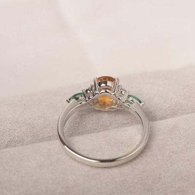 Oval Cut Citrine Promise Ring Sterling Silver - Palmary