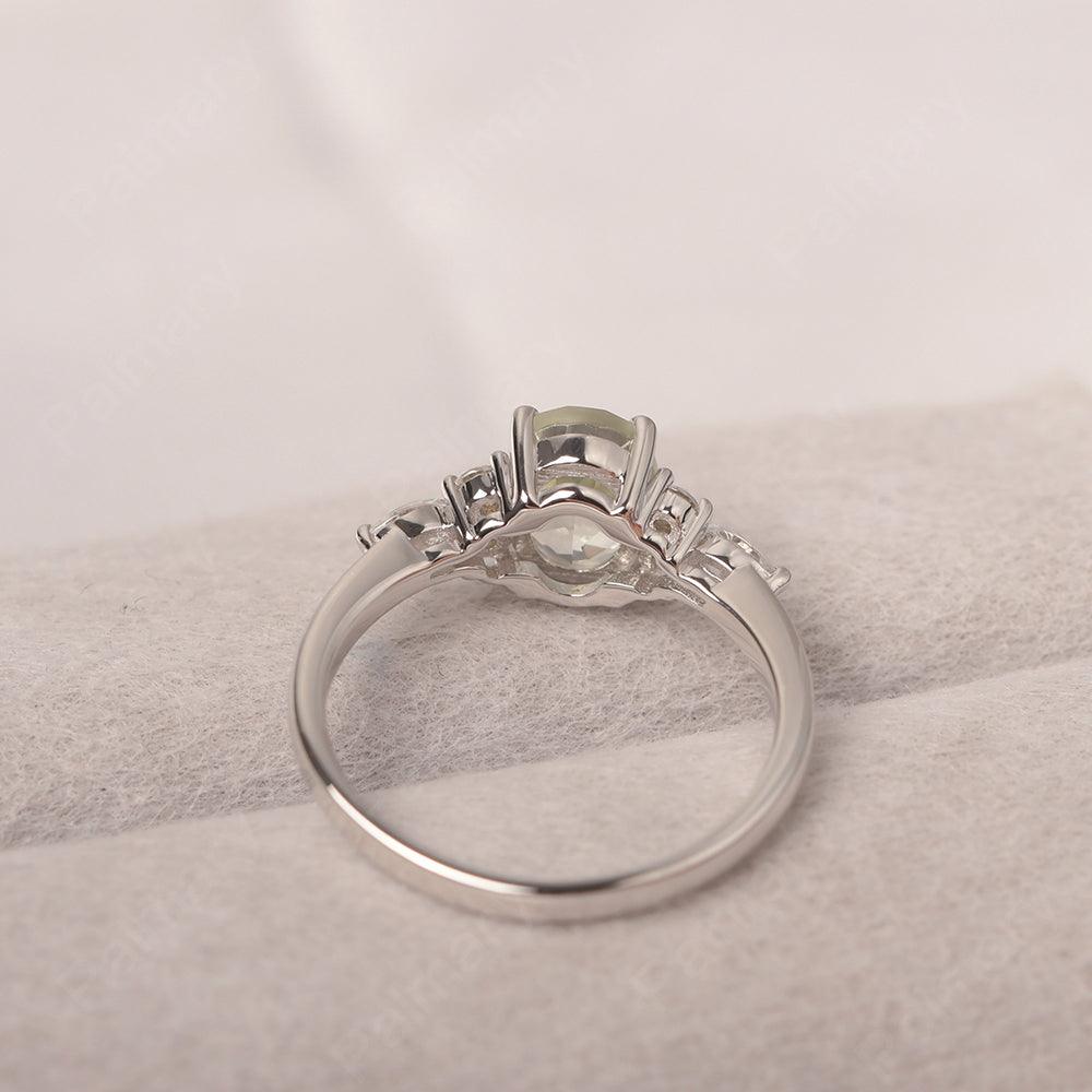 Oval Cut Green Amethyst Promise Ring Sterling Silver - Palmary