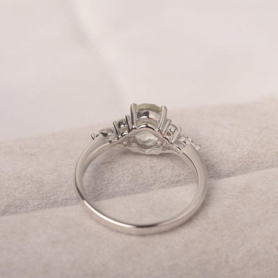 Oval Cut Green Amethyst Promise Ring Sterling Silver - Palmary