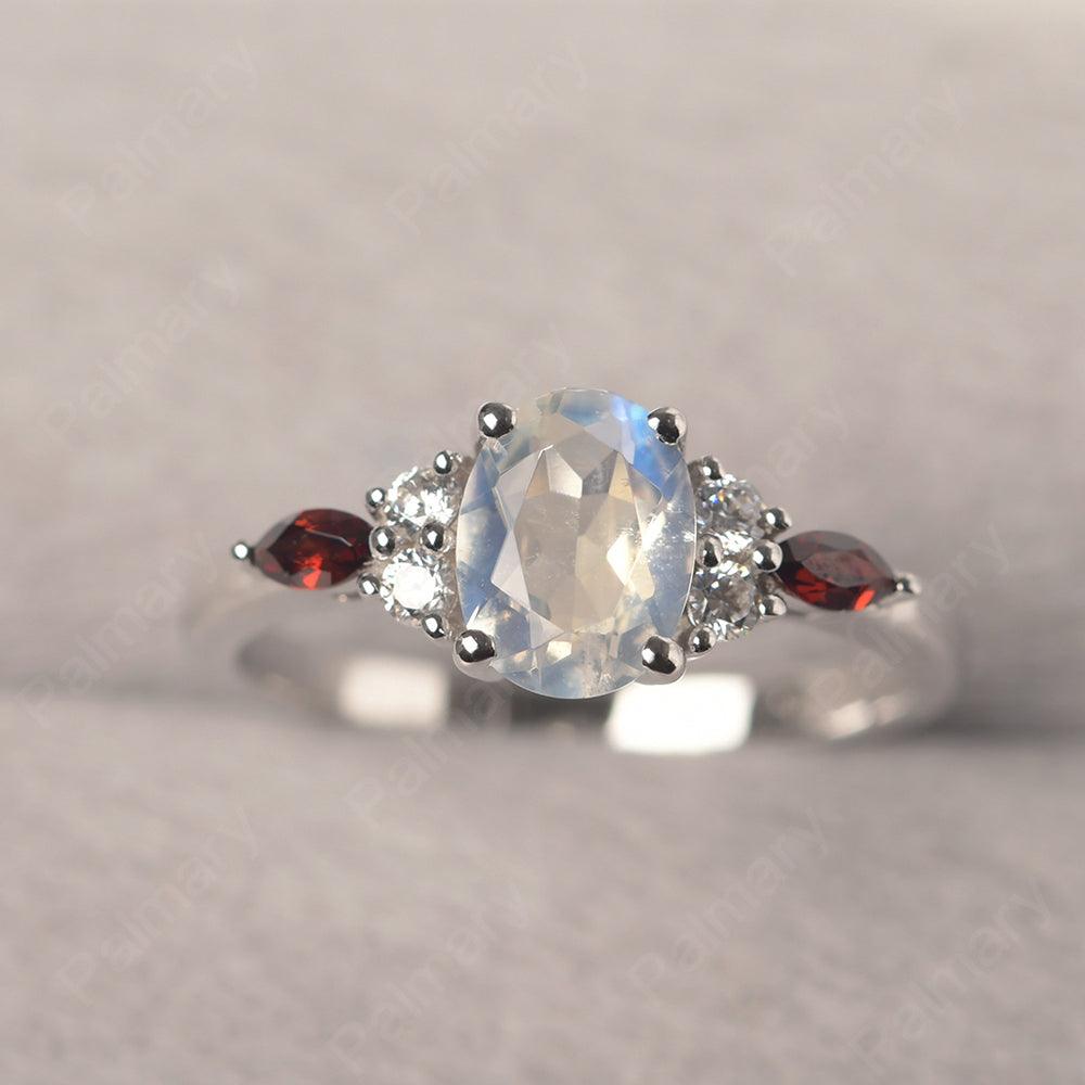 Oval Cut Moonstone Promise Ring Sterling Silver - Palmary