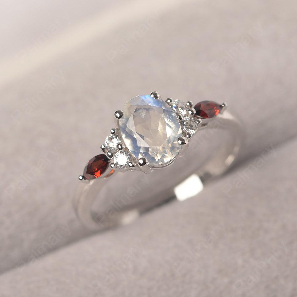 Oval Cut Moonstone Promise Ring Sterling Silver - Palmary