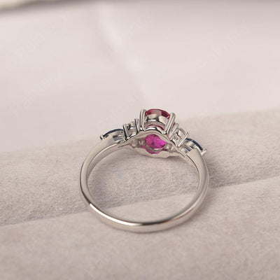 Oval Cut Ruby Promise Ring Sterling Silver - Palmary