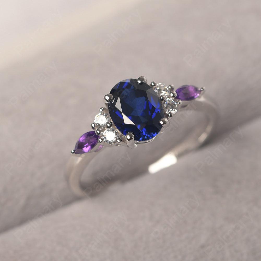 Oval Cut Sapphire Promise Ring Sterling Silver - Palmary
