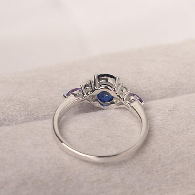 Oval Cut Sapphire Promise Ring Sterling Silver - Palmary