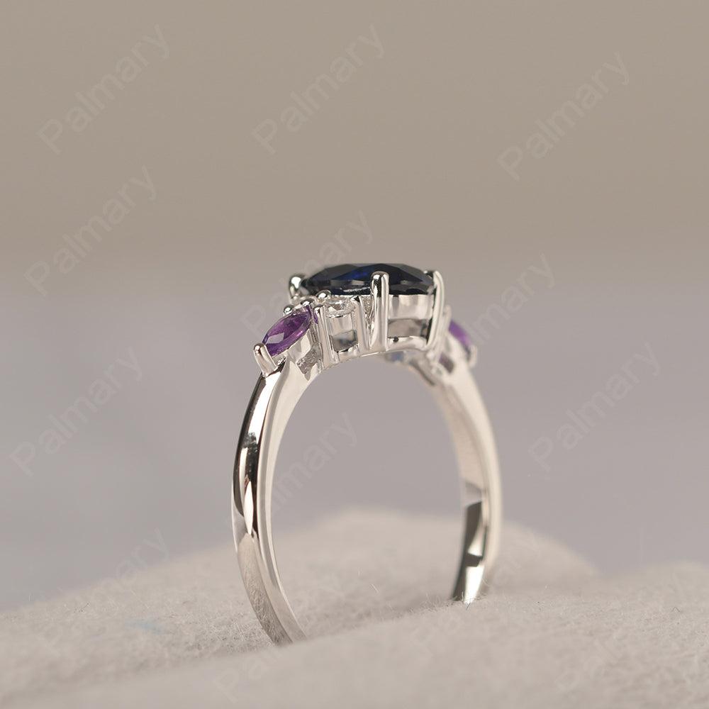 Oval Cut Sapphire Promise Ring Sterling Silver - Palmary