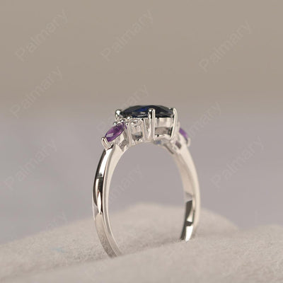 Oval Cut Sapphire Promise Ring Sterling Silver - Palmary