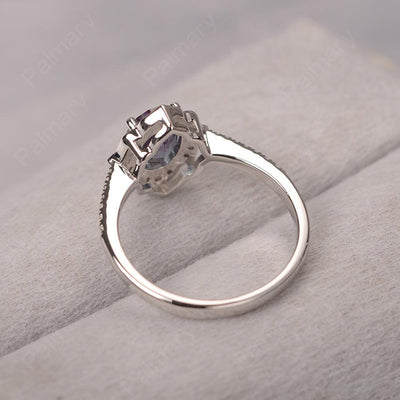 Oval Cut Petal Alexandrite Engagement Ring - Palmary
