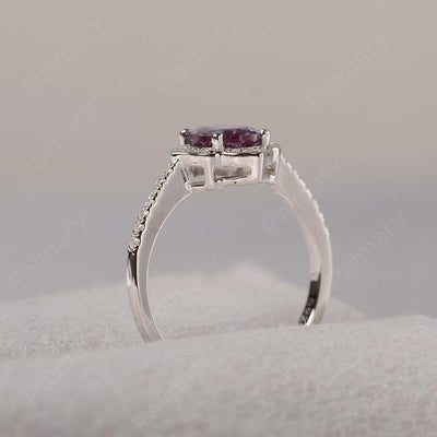 Oval Cut Petal Alexandrite Engagement Ring - Palmary