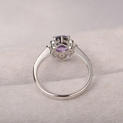 Oval Cut Petal Amethyst Engagement Ring - Palmary