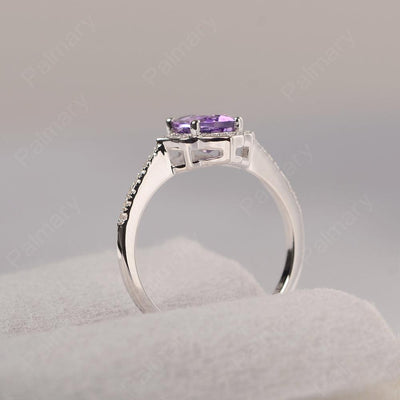 Oval Cut Petal Amethyst Engagement Ring - Palmary