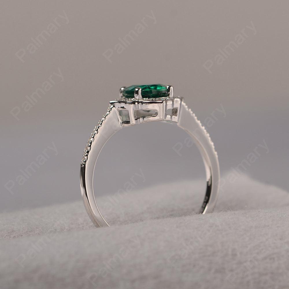 Oval Cut Petal Emerald Engagement Ring - Palmary