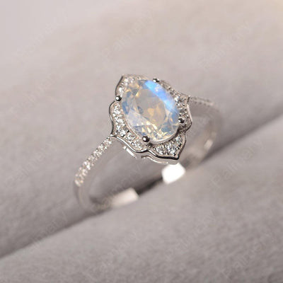 Oval Cut Petal Moonstone Engagement Ring - Palmary