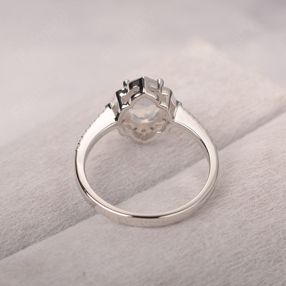 Oval Cut Petal Moonstone Engagement Ring - Palmary