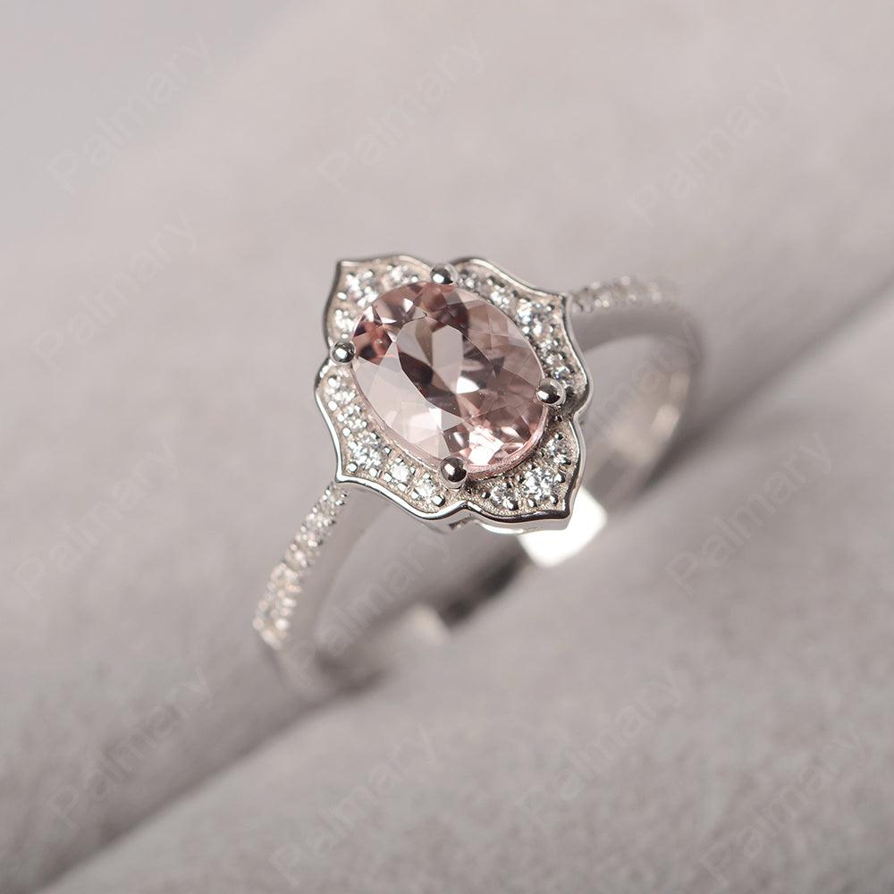 Oval Cut Petal Morganite Engagement Ring - Palmary