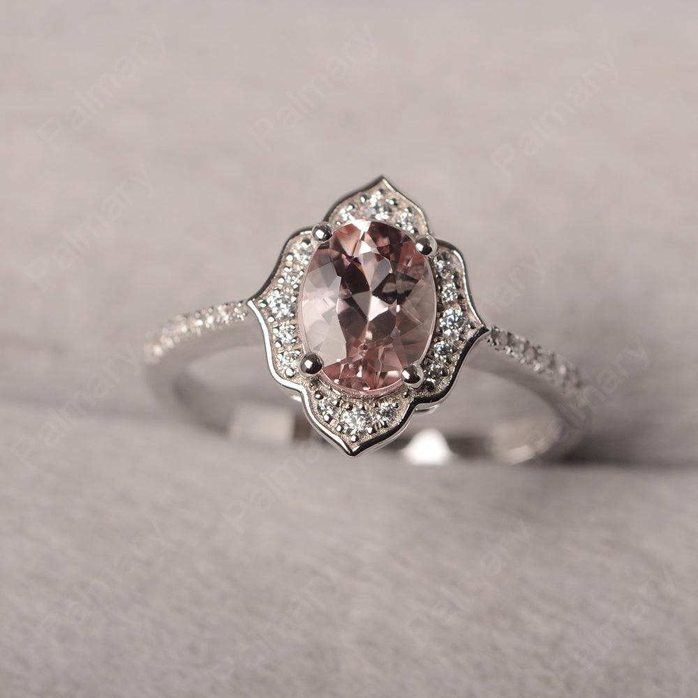 Oval Cut Petal Morganite Engagement Ring - Palmary